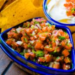 A bowl of pico de gallo