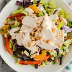 A bowl of chinese chicken salad.