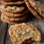 A pile of oatmeal coconut raisin cookies