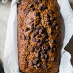 A loaf of chocolate chip banana bread.