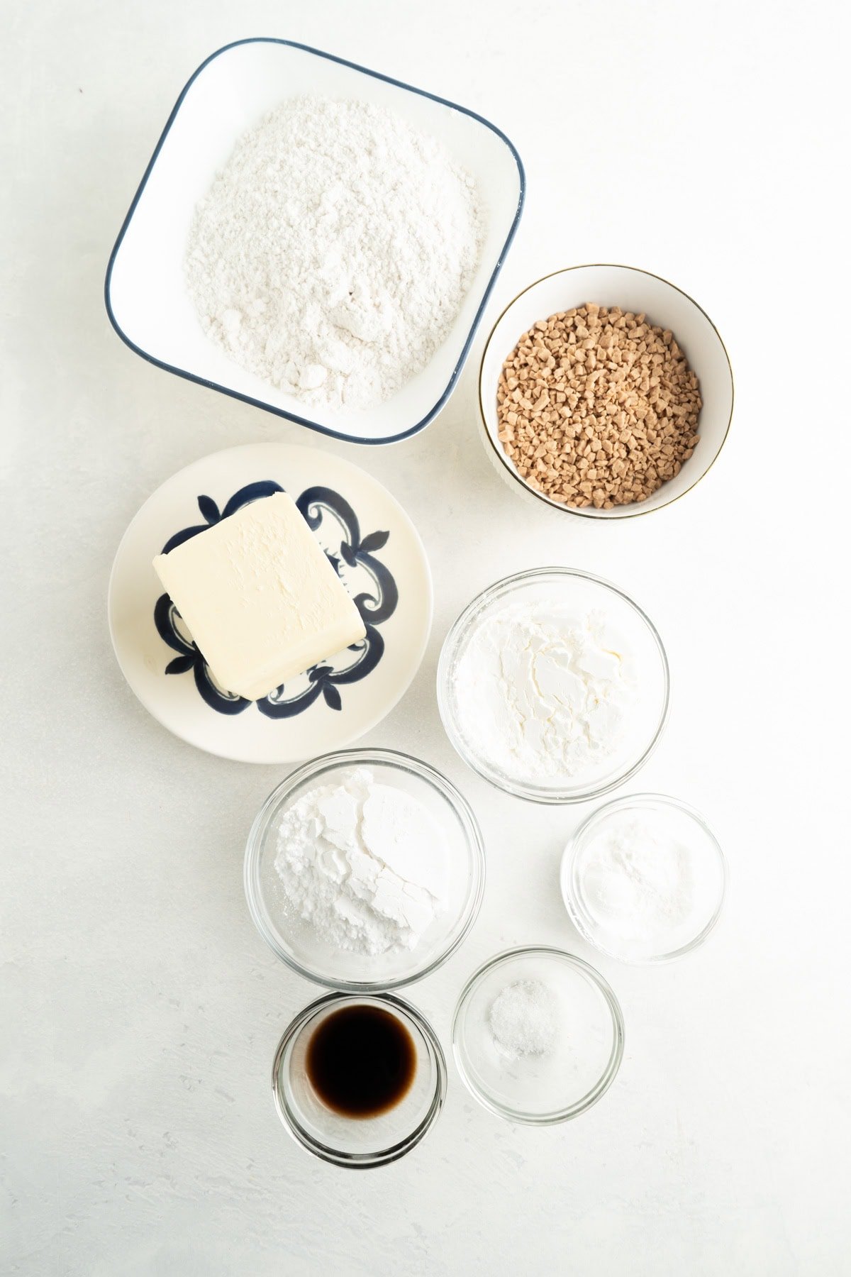 Ingredients for Skor Meltaway Cookies.