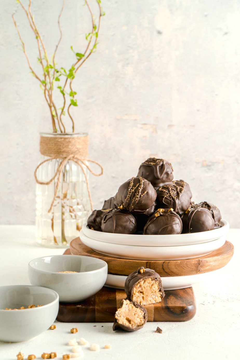 bowl of peanut butter balls