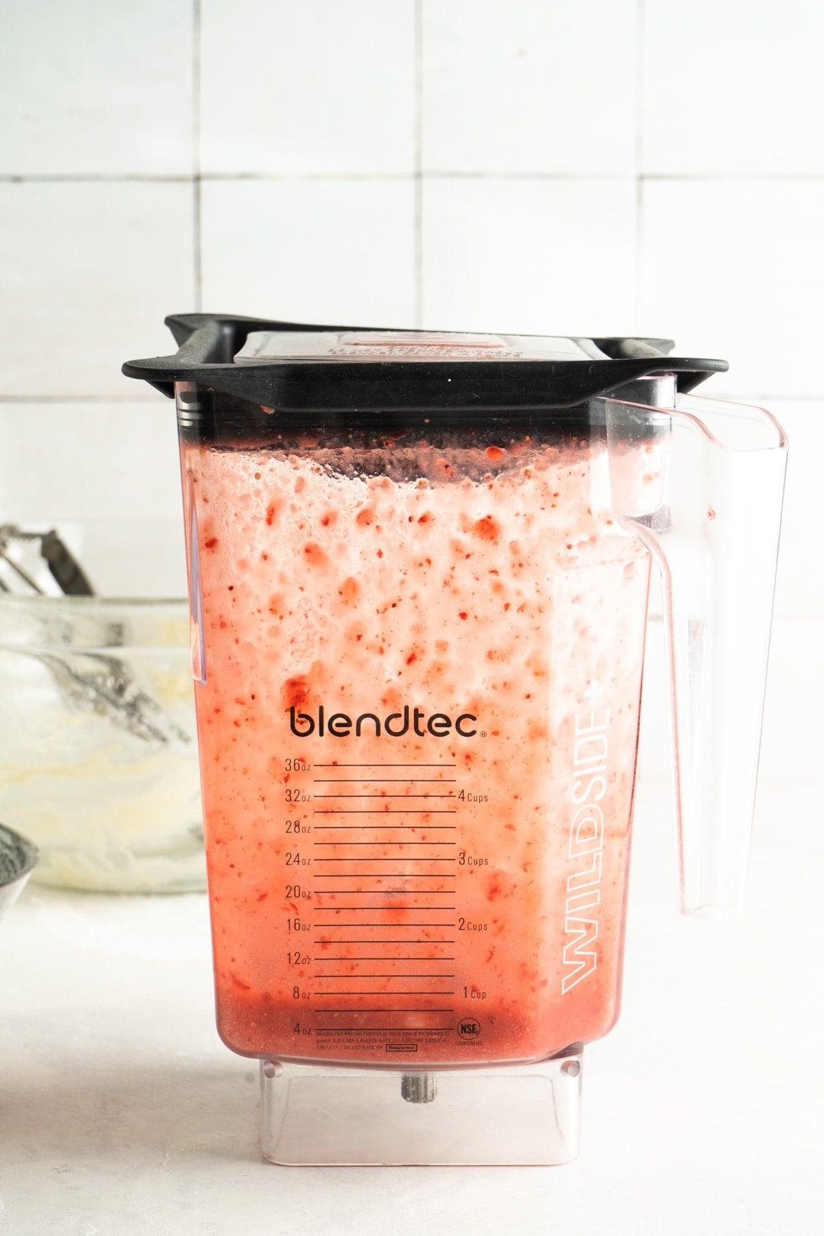 Strawberry puree for fresh strawberry frosting.