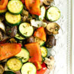 Pic of cilantro lime a fire roasted vegetables recipe in a BBQ grill basket