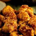 Pinterest pin showing a dish of Korean BBQ Cauliflower Wings.