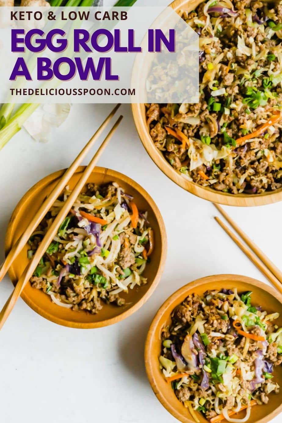 A pinterest pin showing a low carb lunch recipe made with ground beef.
