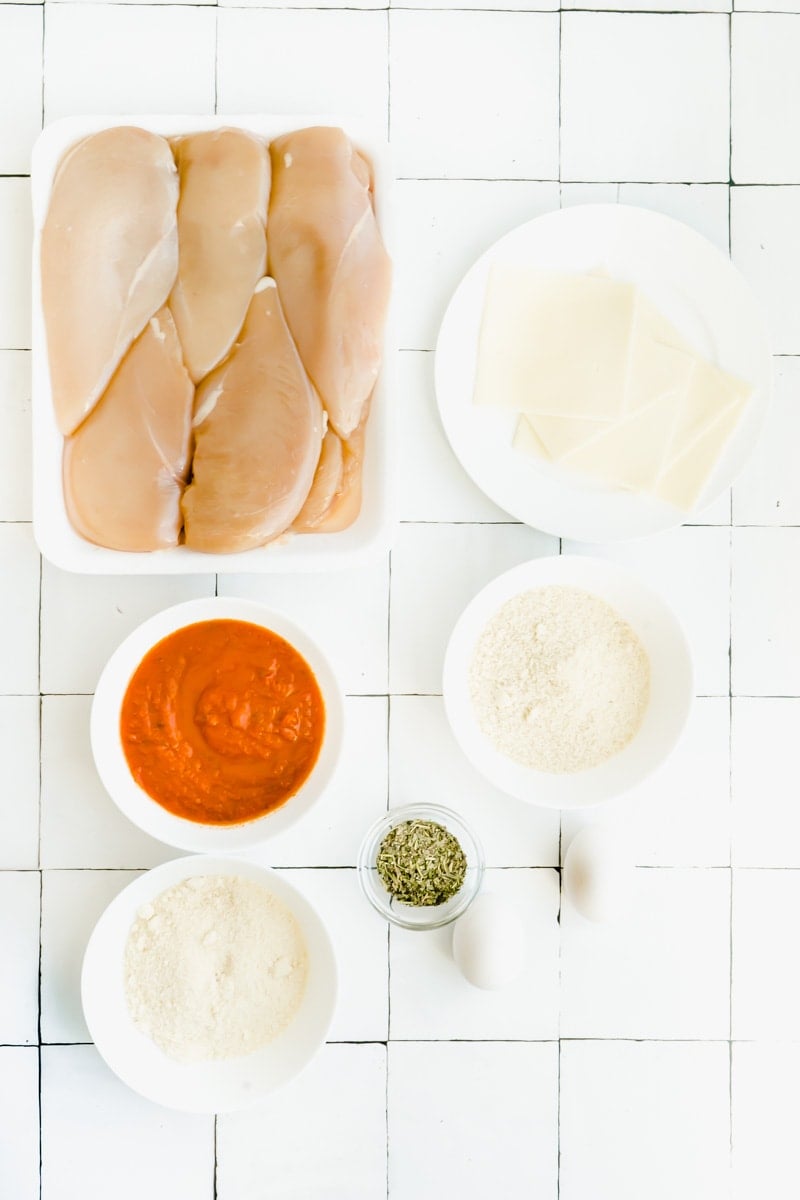 Ingredients for low carb chicken parmigiana