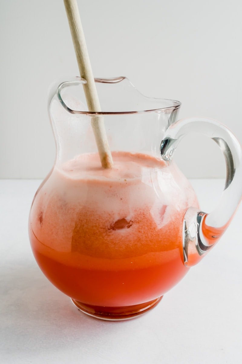 A pitcher or berry lemonade
