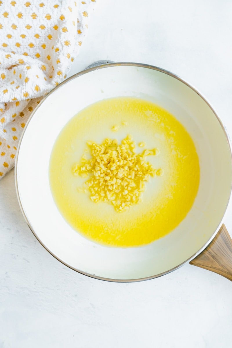Garlic and butter in a pan