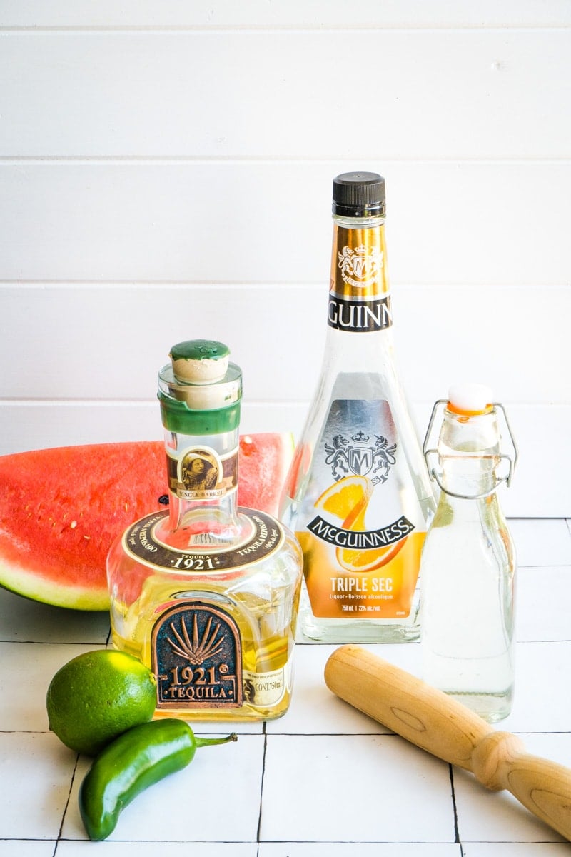 Ingredients for La Bruja cocktail