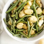 An authentic bowl of Italian green beans with potatoes