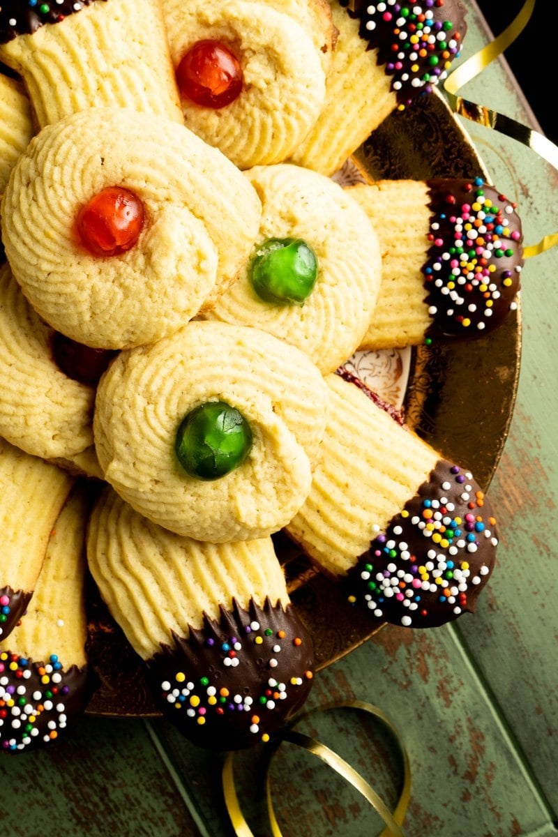 Italian sandwich cookies on a plate.