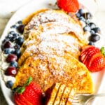 A platter of cinnamon french toast pancakes