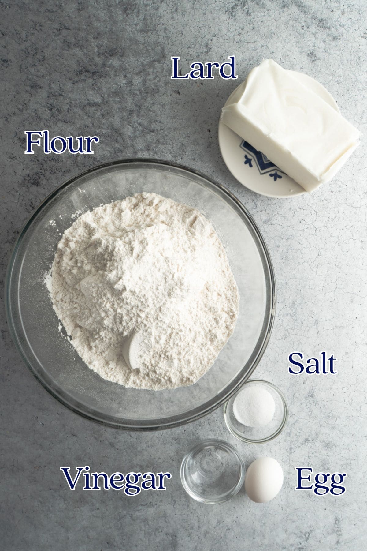 Pie crust ingredients.