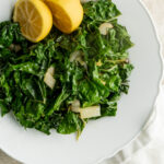 Ingredients for a swiss chard recipe.