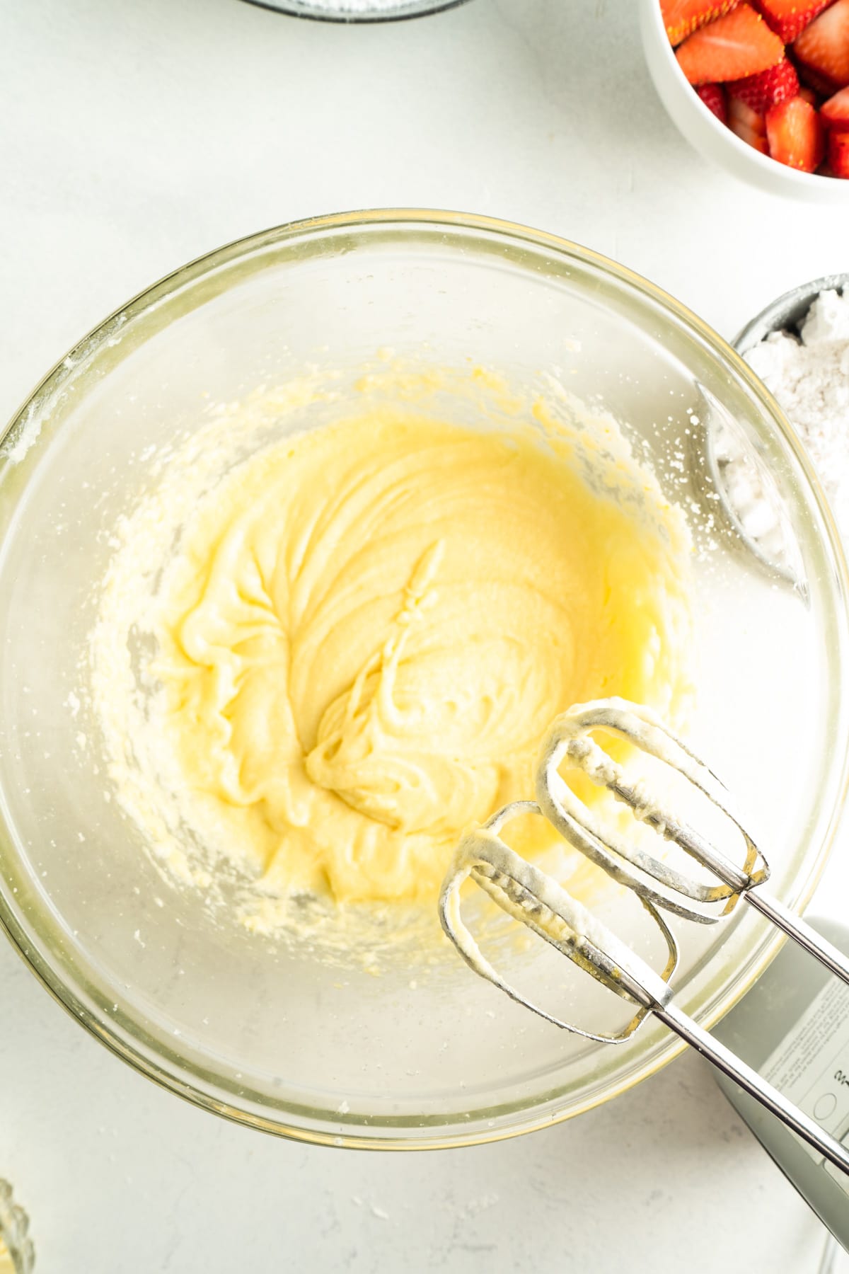 cupcake batter in a bowl.
