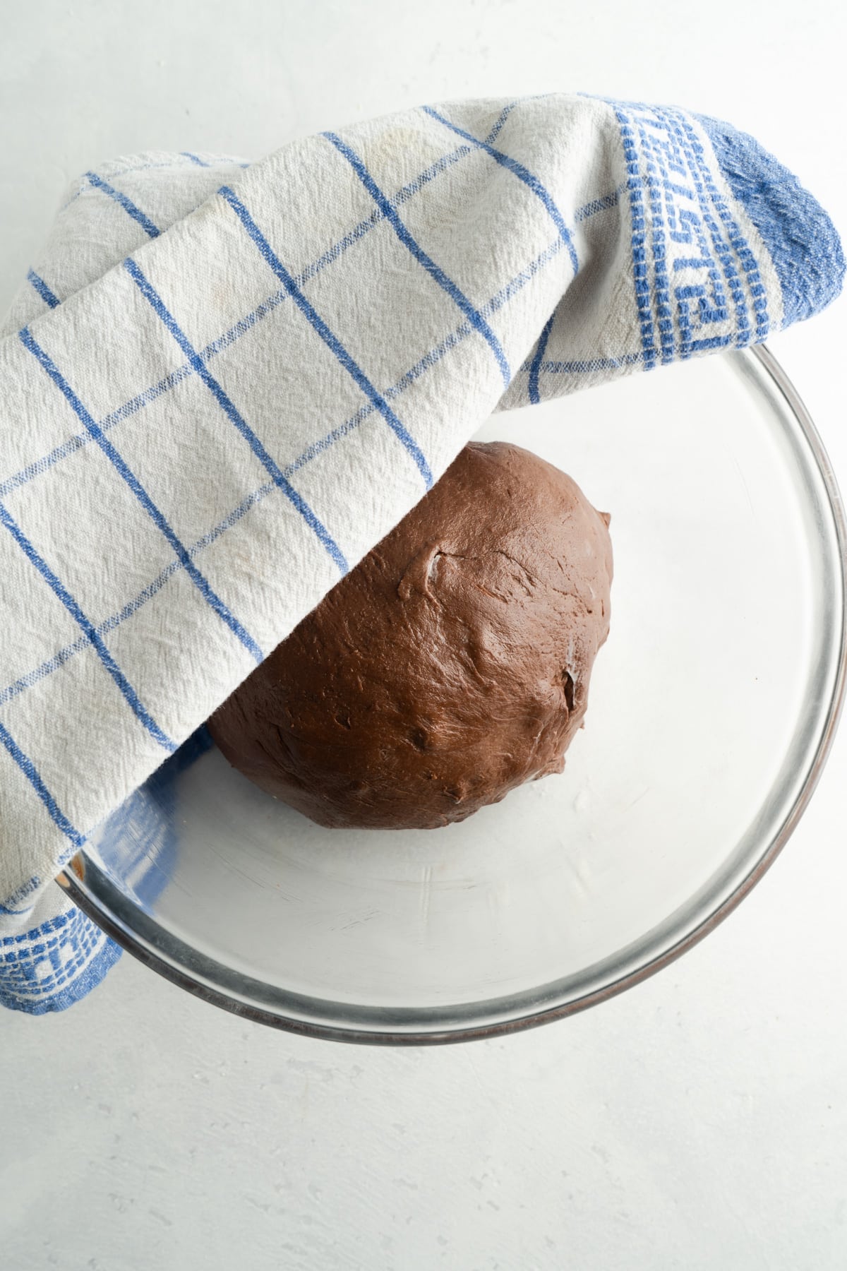 Proofing of chocolate hot cross bun dough.
