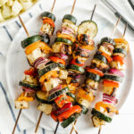 A plate of halloumi kebabs