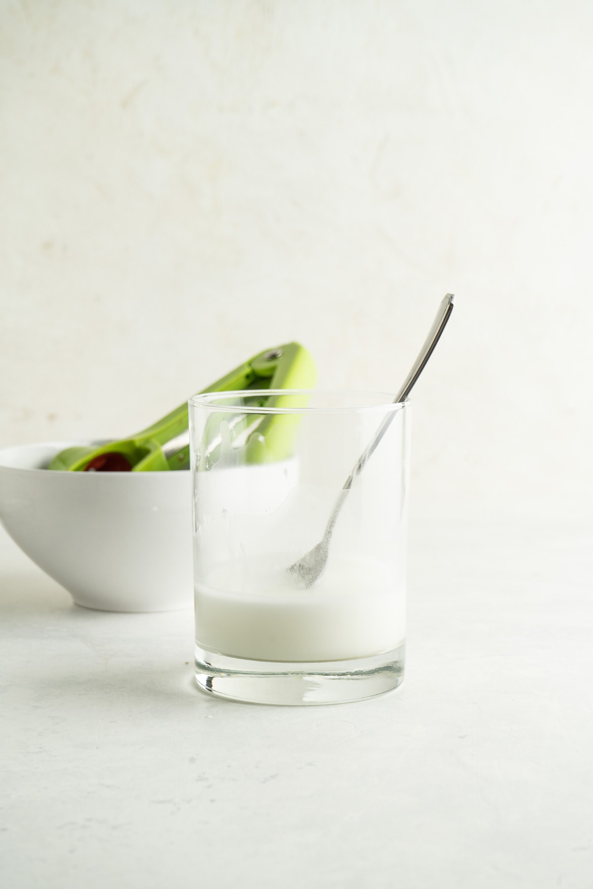 A cornstarch slurry in a glass