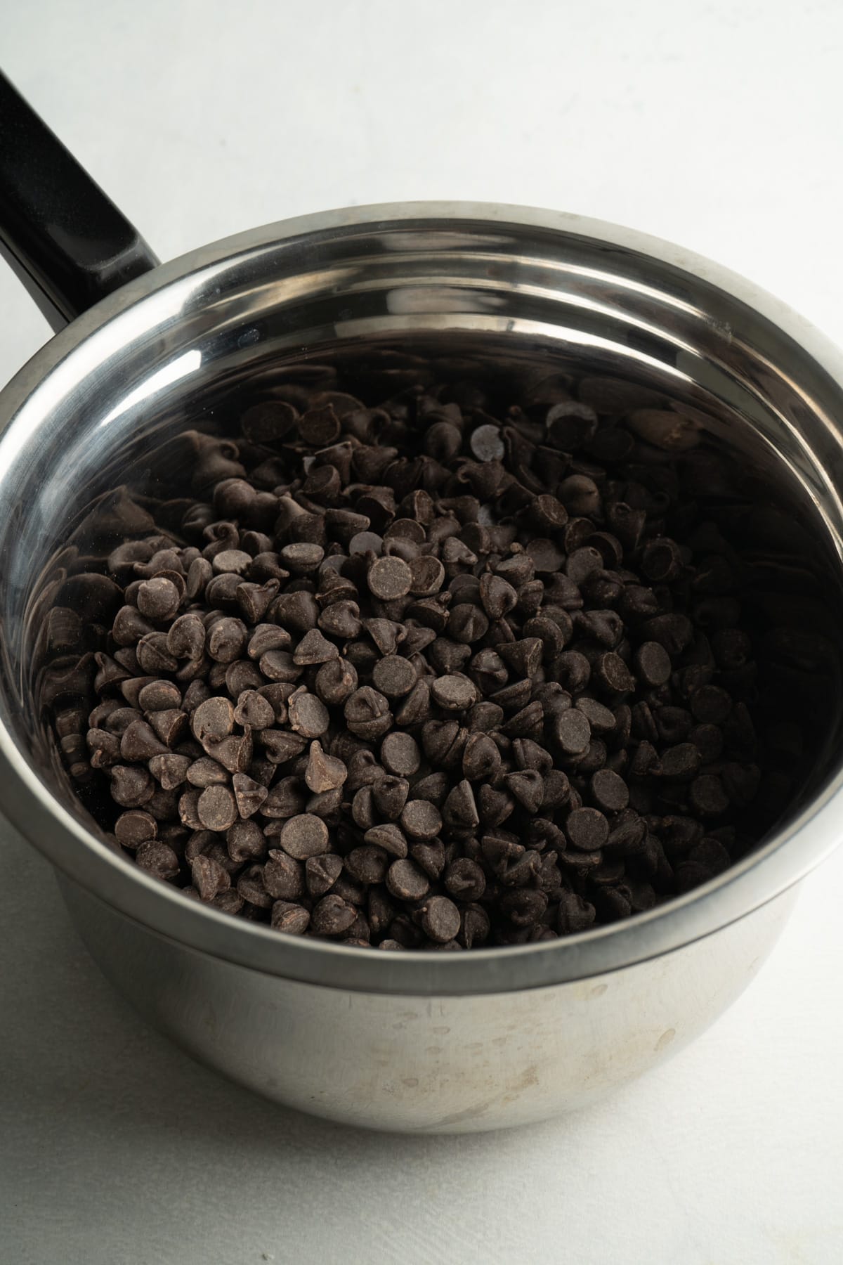 Chocolate chips on a double boiler.