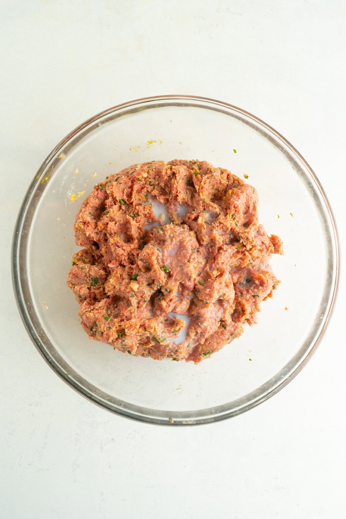 A bow of Italian meatball meat.