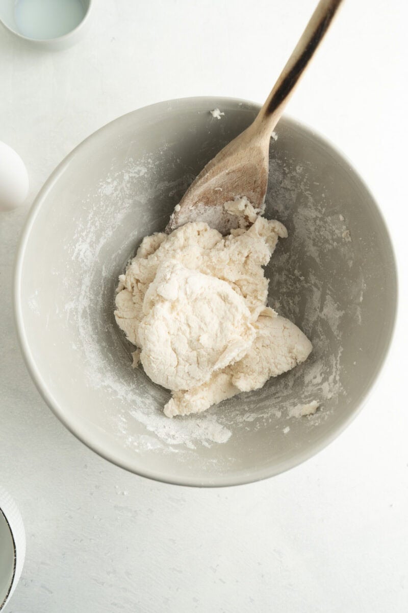 Bread dough in a bowl.