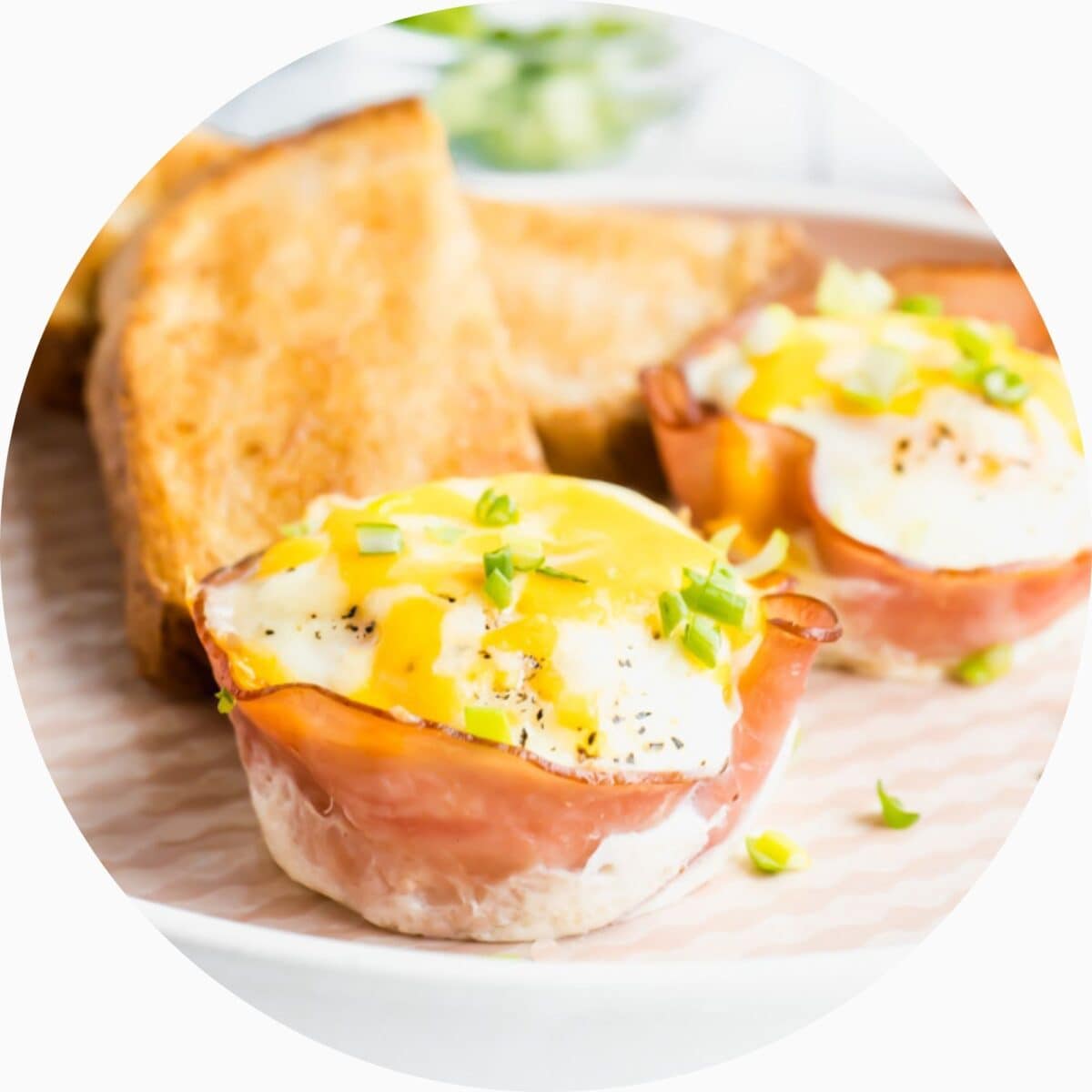 Egg cups in a circle frame.