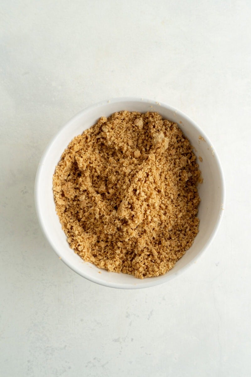 A bowl of crushed graham crackers.