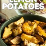 Pinterest Pin for Sheet Pan Lemon Baked Greek Potatoes.