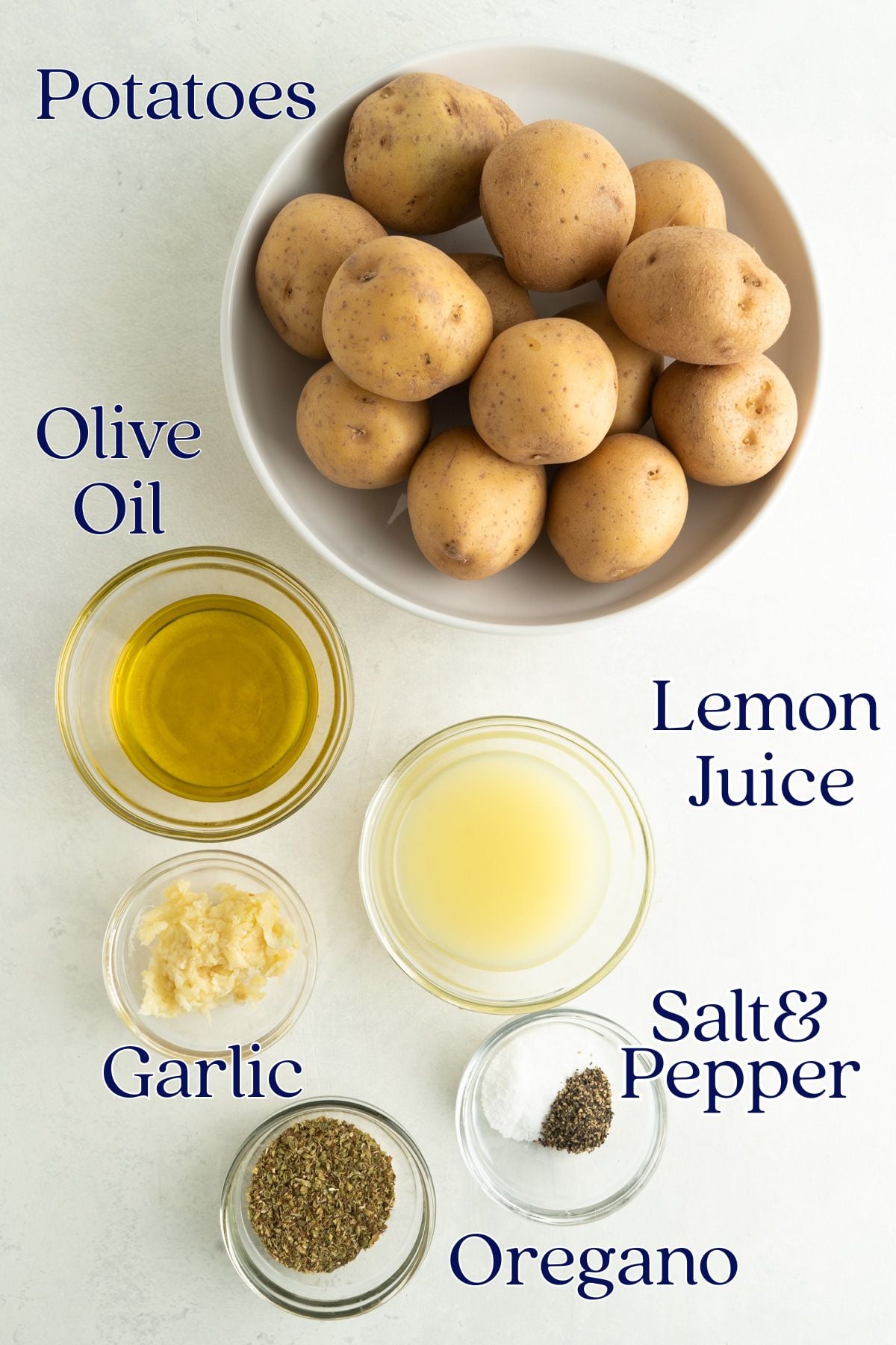 Ingredients for Greek Lemon Potatoes.