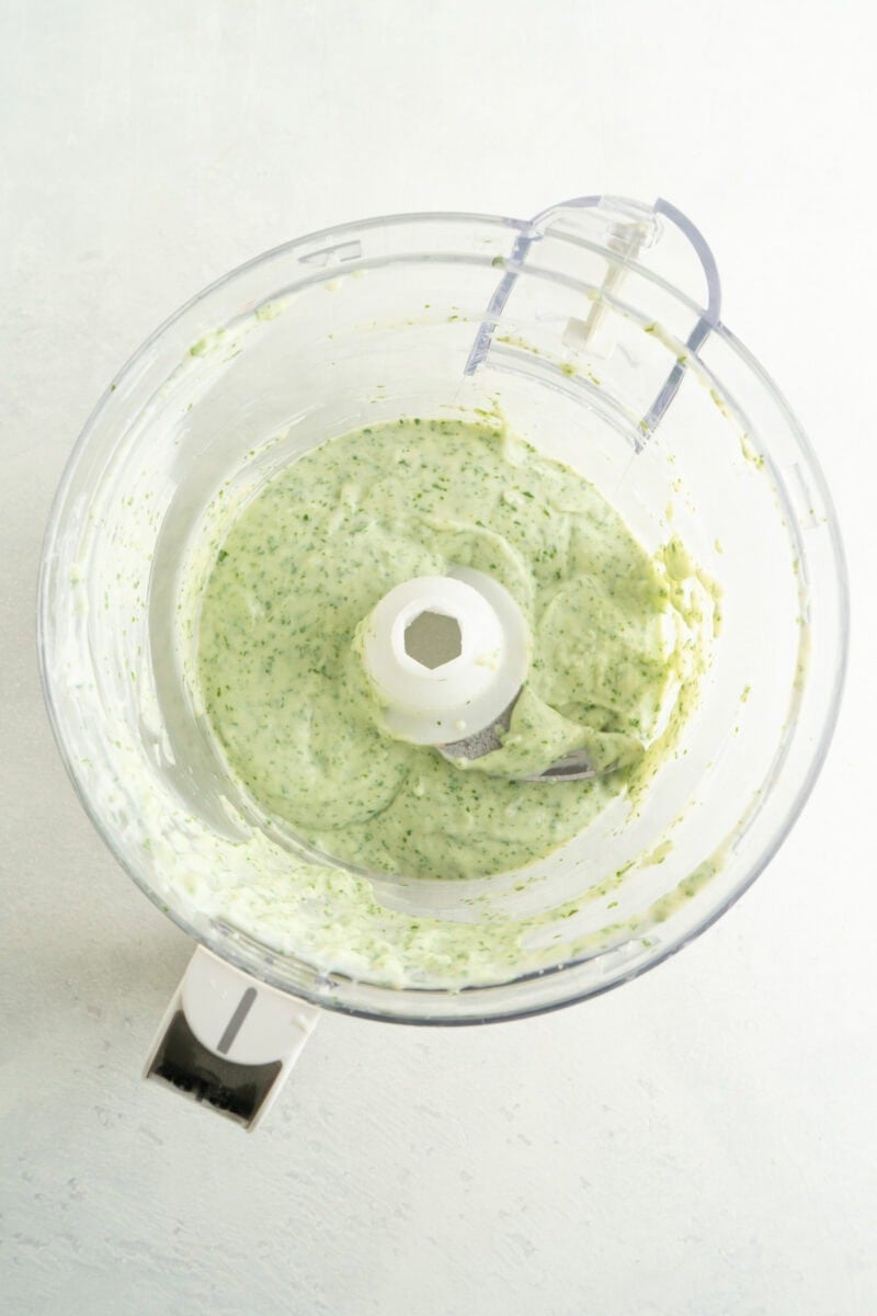 Jalapeno Dressing in a food processor.