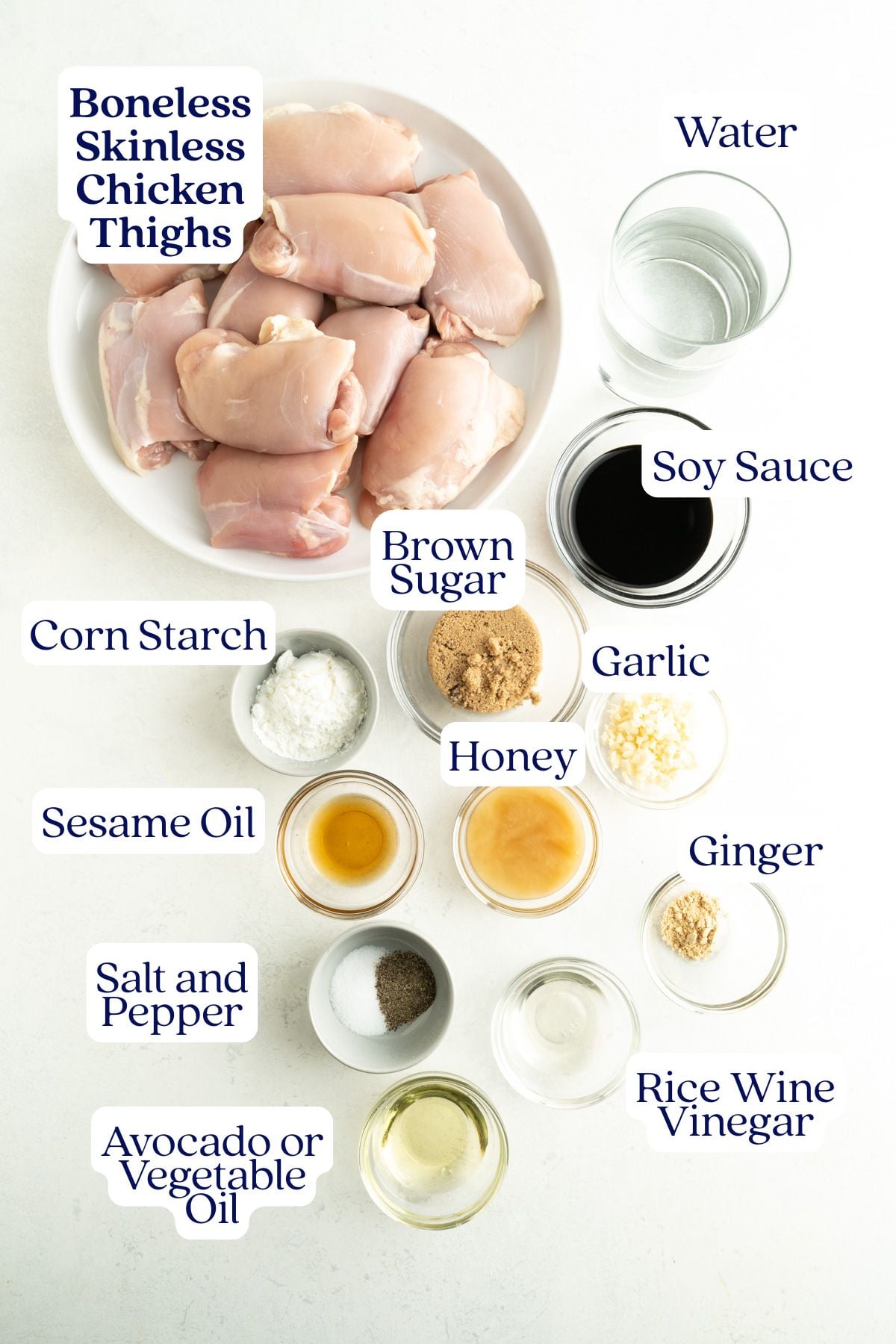 Teriyaki glazed chicken thigh ingredients.