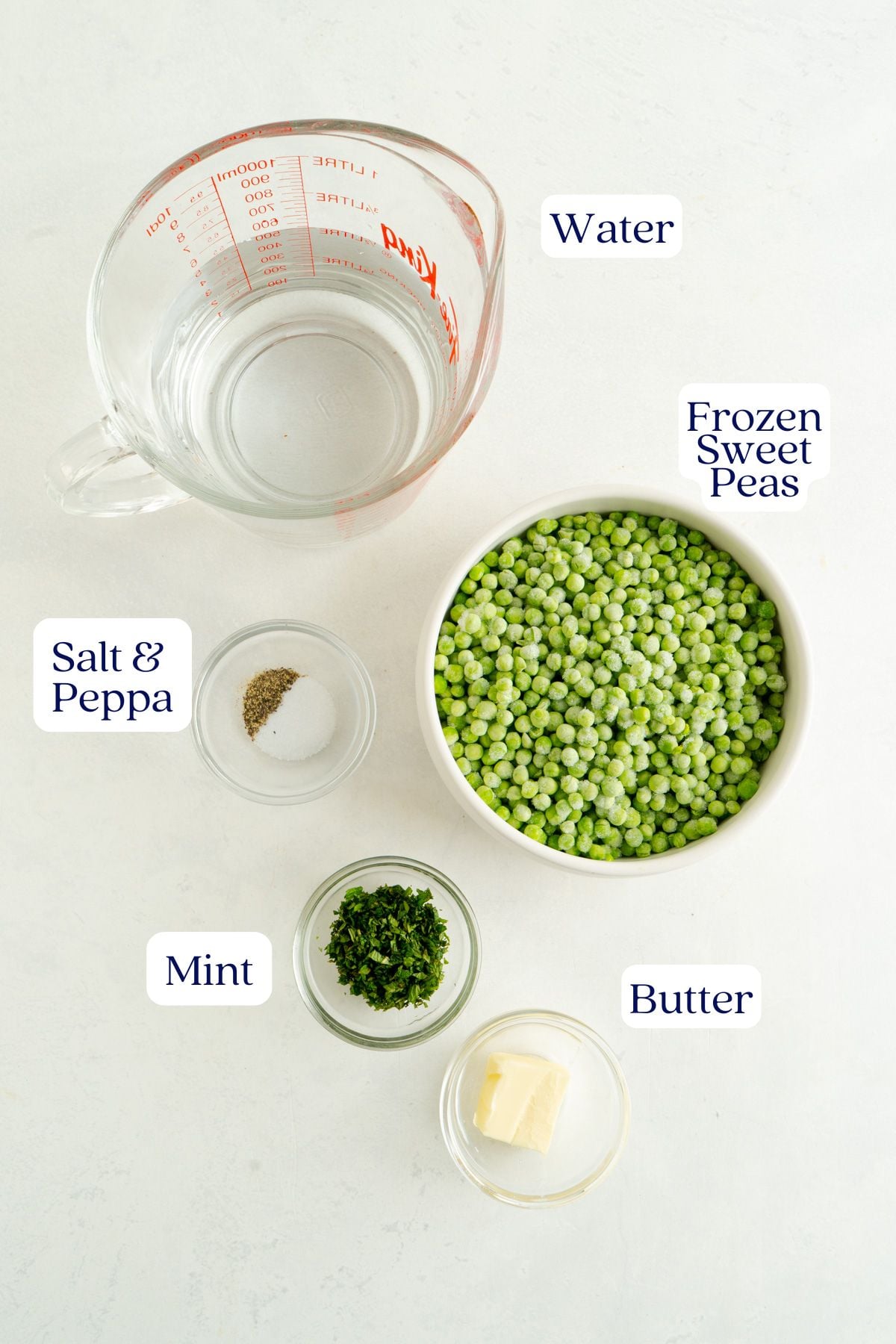 Mushy minted peas ingredients.
