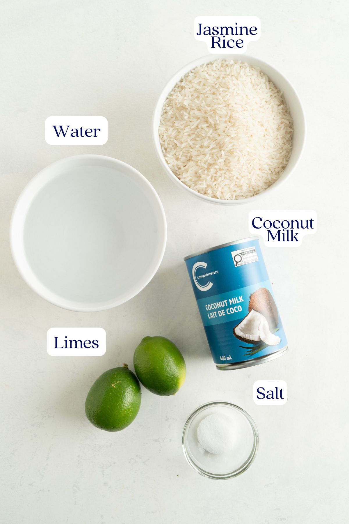 Coconut Rice with lime ingredients.