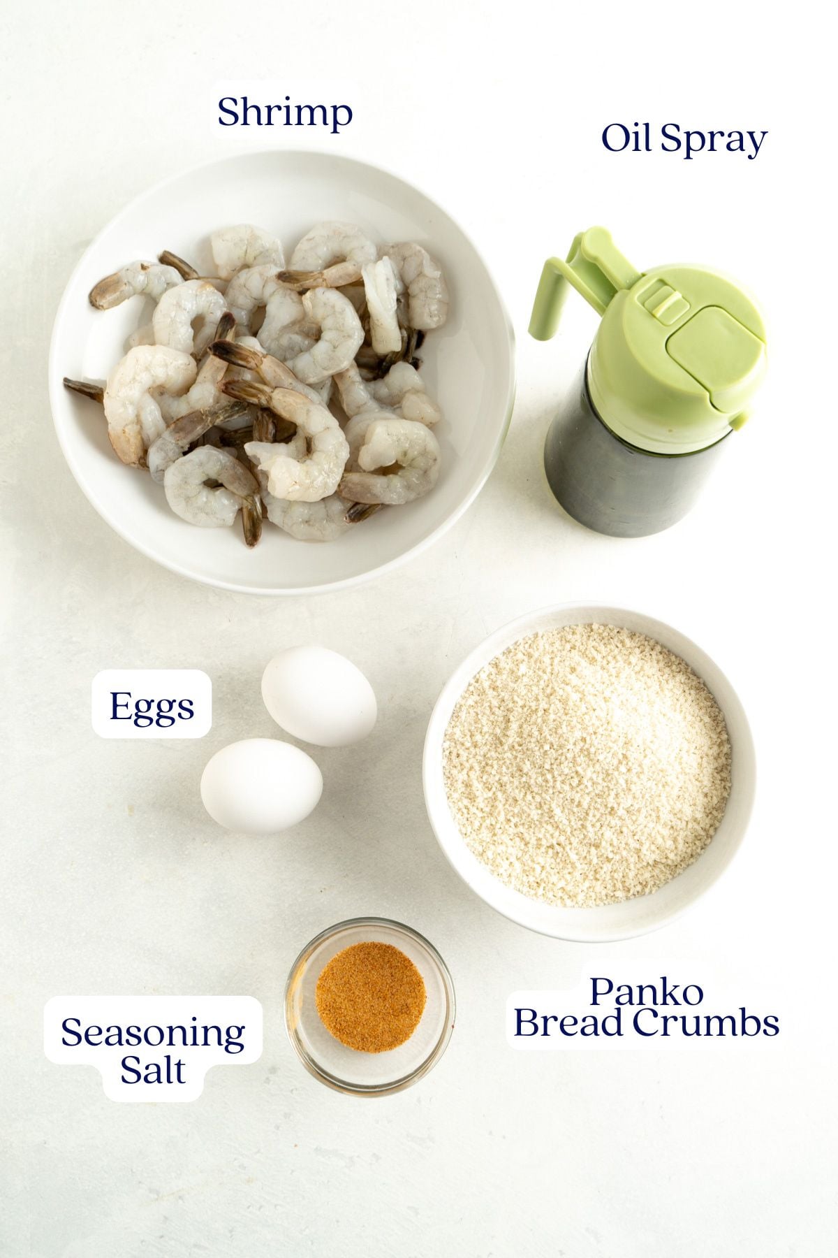 Panko Shrimp Ingredients.