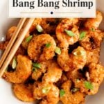 Pinterest Pin for Air Fryer Bang Bang Shrimp.