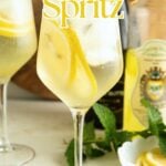 Limoncello Spritz pin showing a glass.