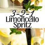 Pinterest pin showing glasses of limoncello spritz.
