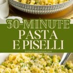 Pinterest pin for Pasta and Peas.