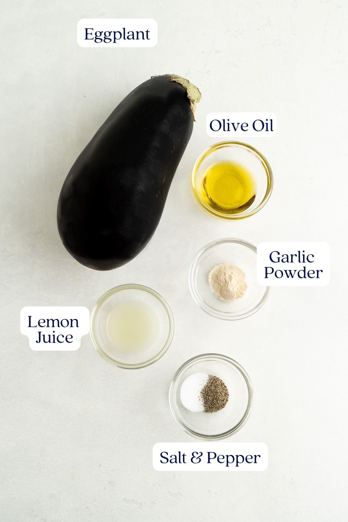 Eggplant spread ingredients.