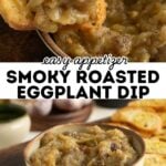 Pinterest pin for a smoky eggplant dip.