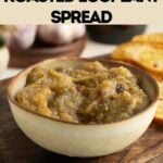 Pinterest pin for an eggplant spread.
