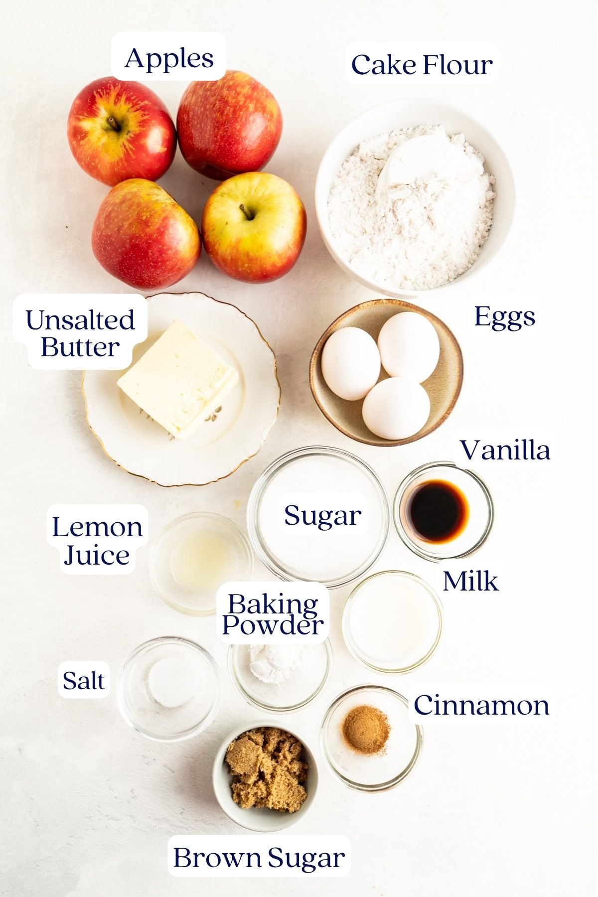 German Apple Cake Ingredients.