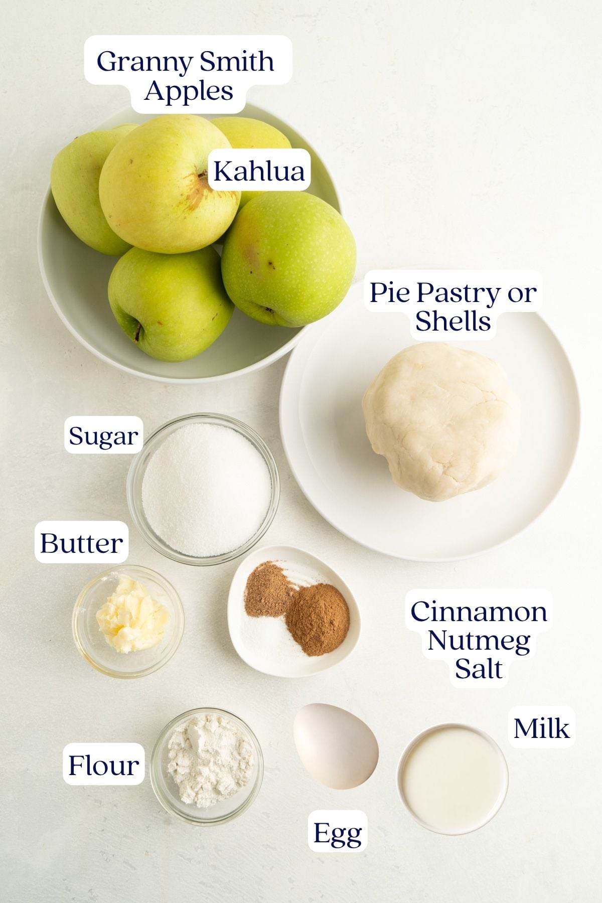 Apple pie ingredients.