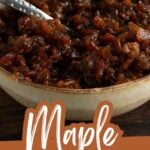pinterest pin of a bacon jam in a bowl.